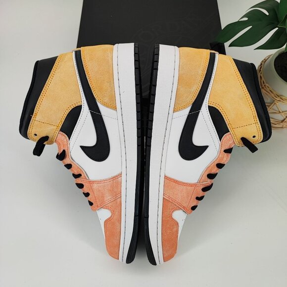 Nike Men\'s Air Jordan 1 Mid Flight Club Magic Ember Sundial Shoes Size 12 main image 6
